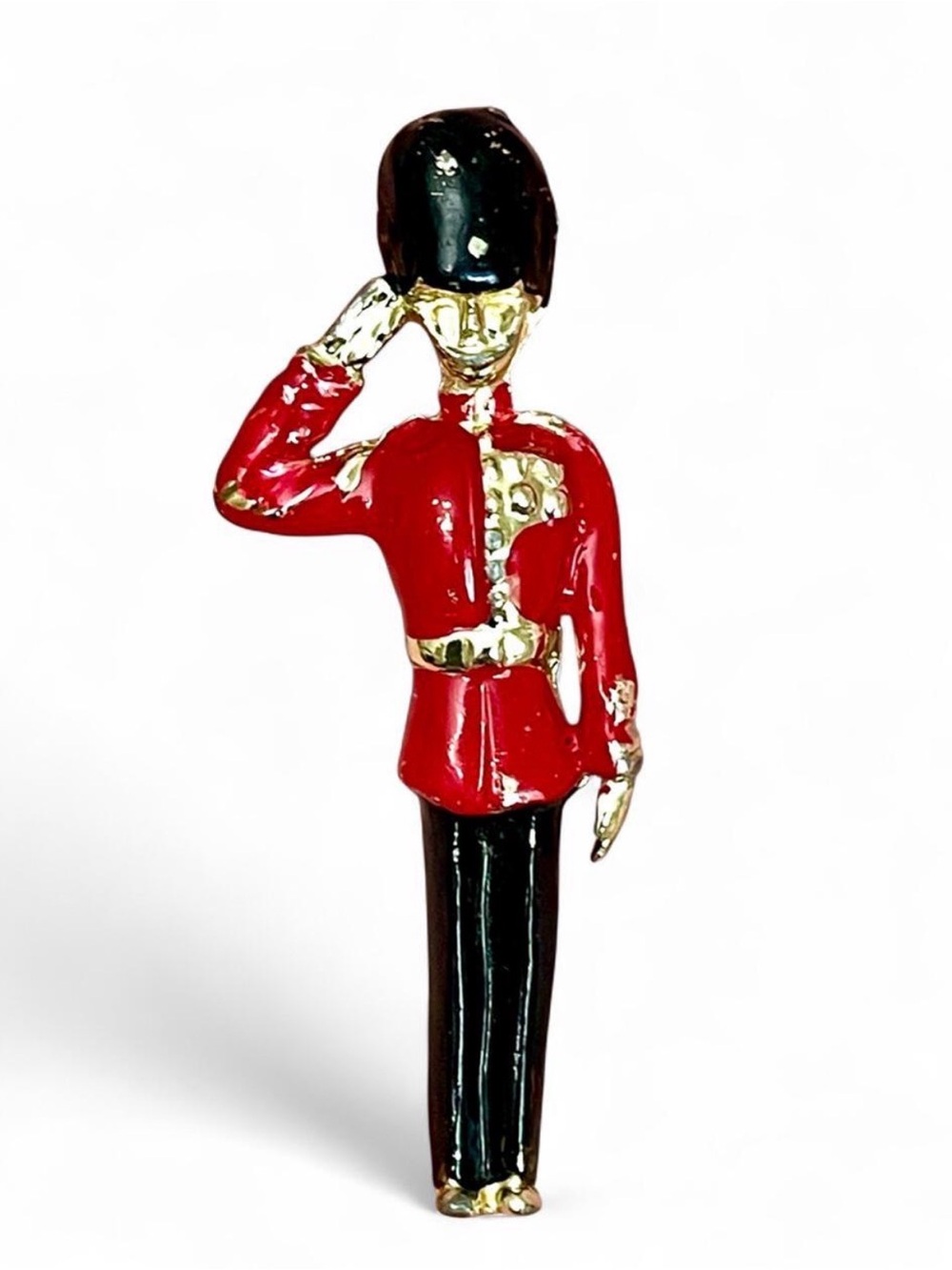 Vintage British Royal Guard Enamel Brooch Buckingham Palace London Anglophile